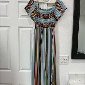 Striped Smocked Maxi Dress for Girls - Multicolor